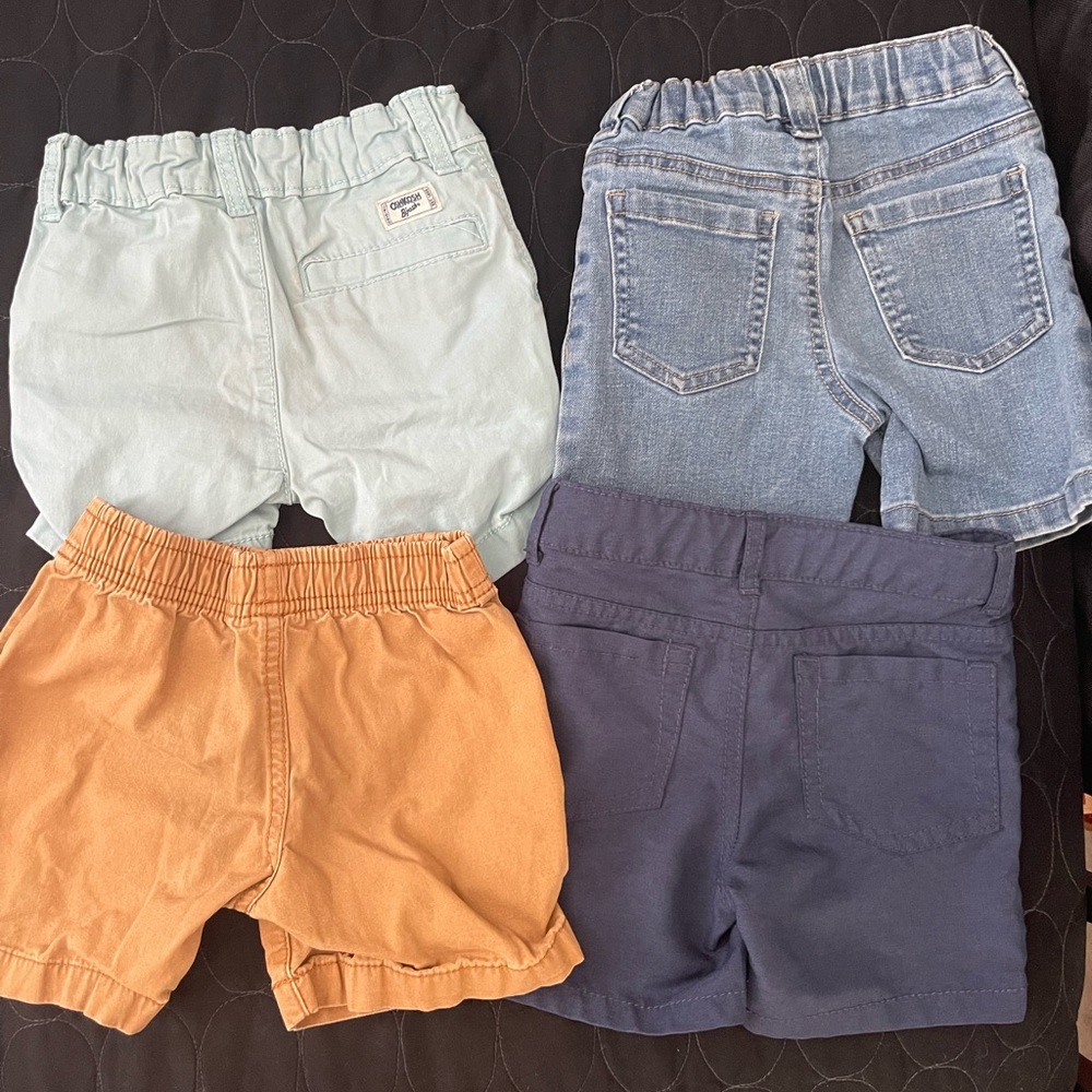 Toddler 2T Shorts Pack - Mint, Denim, tan, Navy